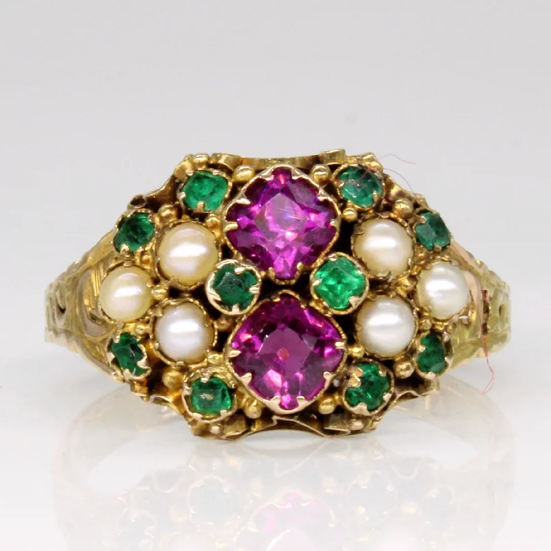 Grab Your Favorite Jewelry At The Lowest Prices 1873 Birmingham Multi Gem Antique Ring | 0.83ctw | SZ 7 |