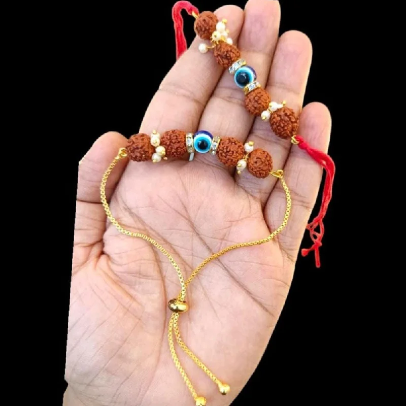 Sparkle For Less – Shop Our Limited-Time Jewelry Deals Palak Art Gold Plated Evil Eye Rakhi Combo Set