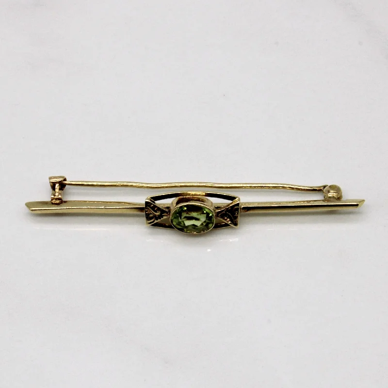 Delicate Crystal Jewelry For Sophisticated Charm 14K Peridot Brooch | 0.53ct |