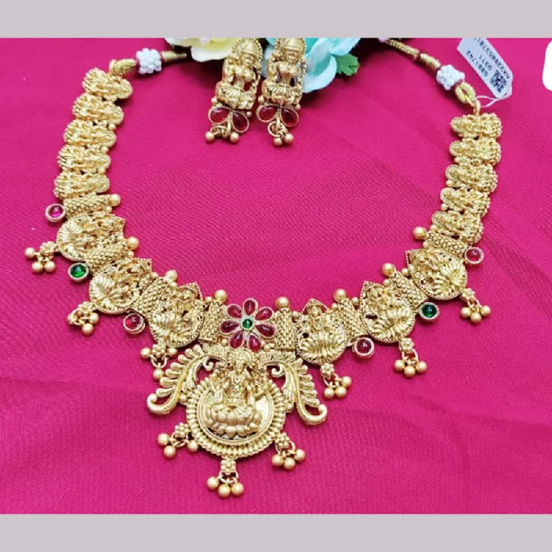 Limited-Stock Jewelry Sale – Once It's Gone, It's Gone Pooja Bagles Gold Plated Temple Necklace Set