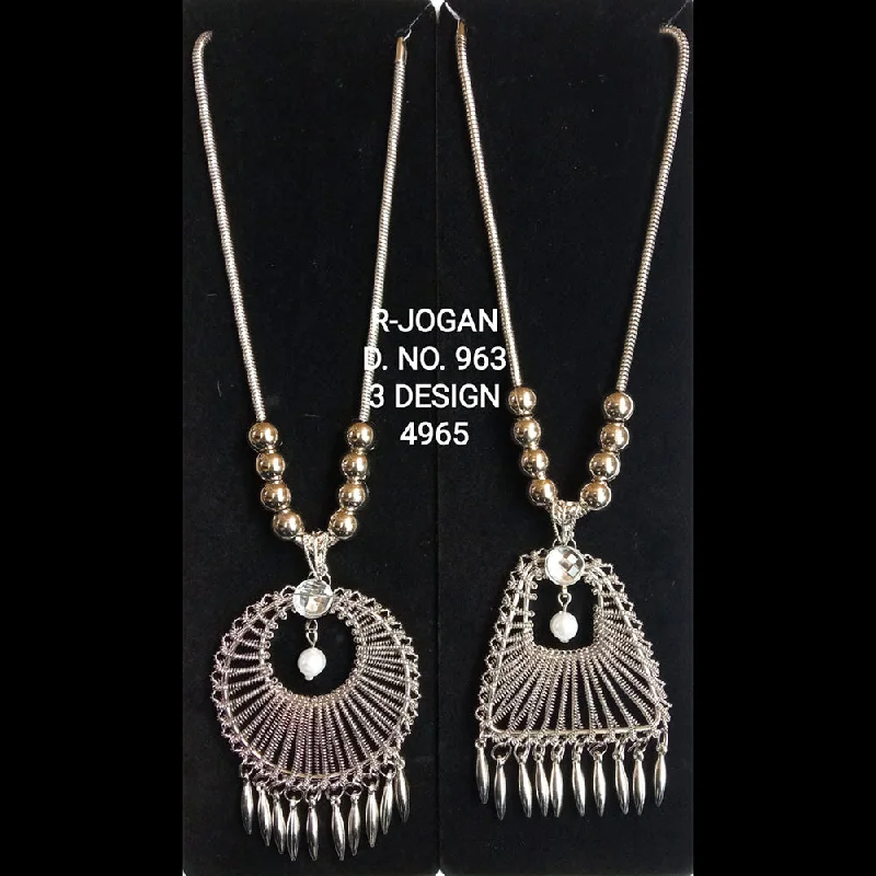 Once-A-Year Jewelry Deals – Shop Before They’Re Gone R Jogan Oxidised Plated Assorted Design Long Necklace